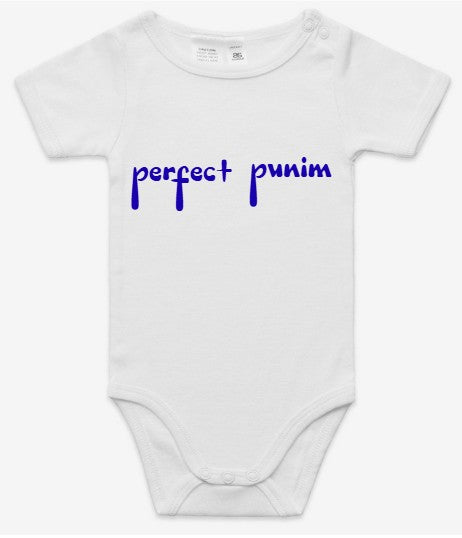BABIES 'PERFECT PUNIM' ONESIE - BLUE