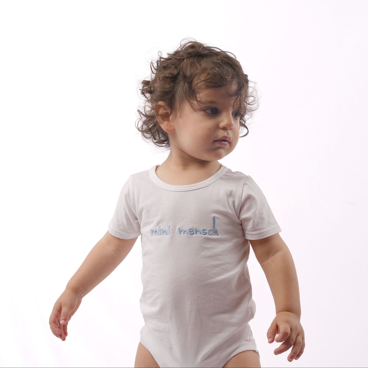 BABIES 'MINI MENSCH' ONESIE - LIGHT BLUE